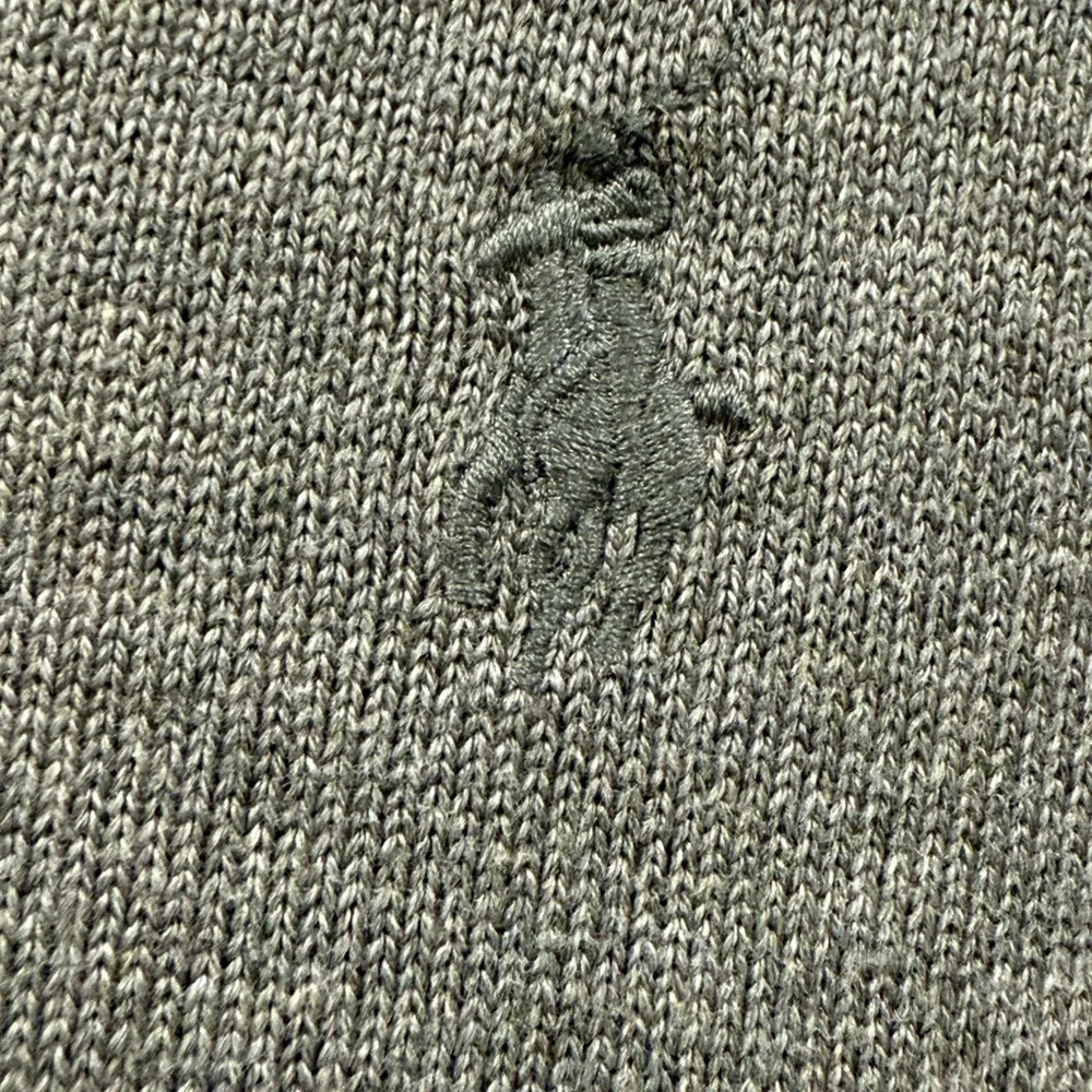 Polo Ralph Lauren Jumper Mens Size L Grey Pima cotton Sweater knit long Sleeve